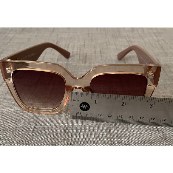New Kurt Geiger London Womens Crystal Tan/Brown Gradient Square Sunglasses - Picture 15 of 15
